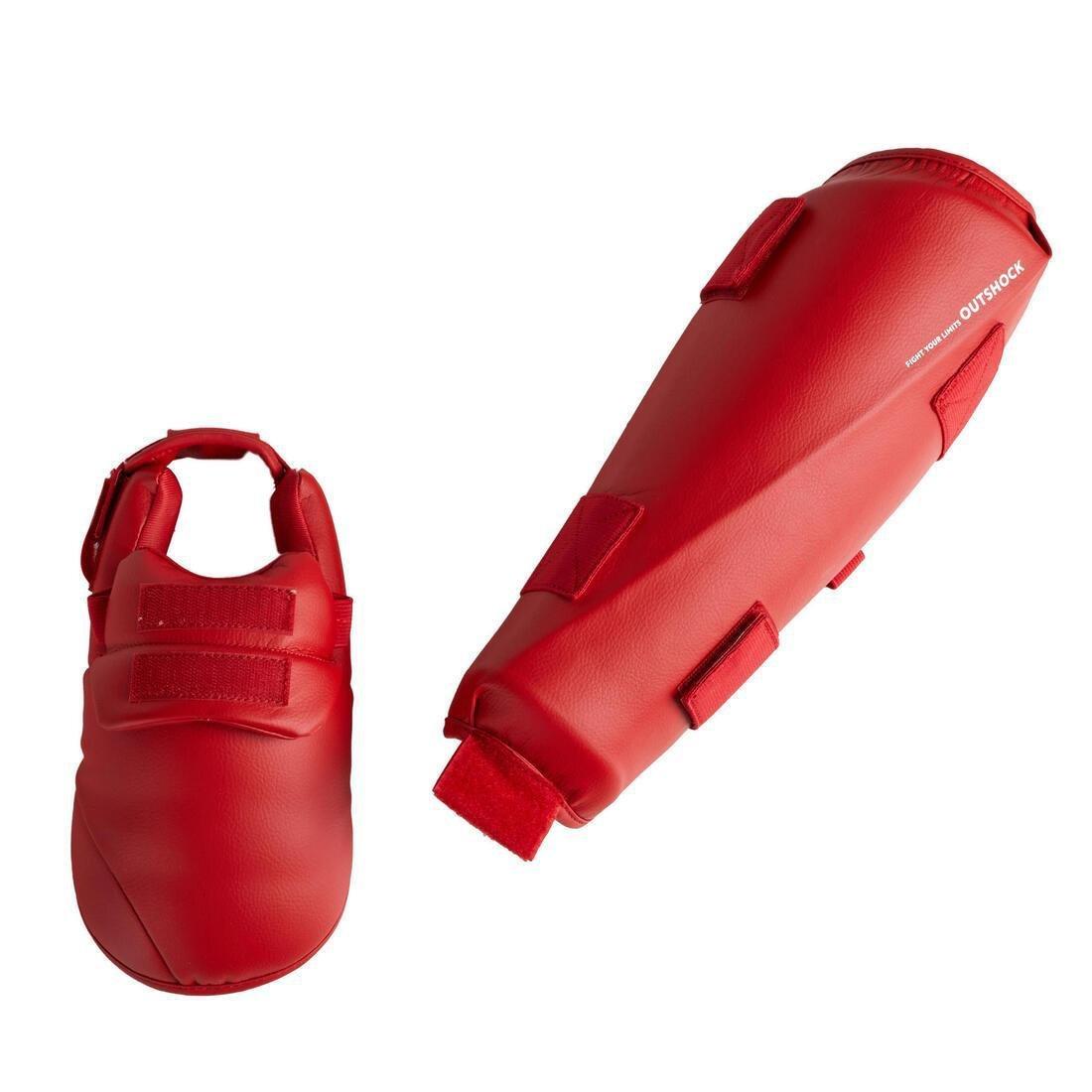 TOMATO RED Karate Shin/Foot Guard 900, No Color, medium