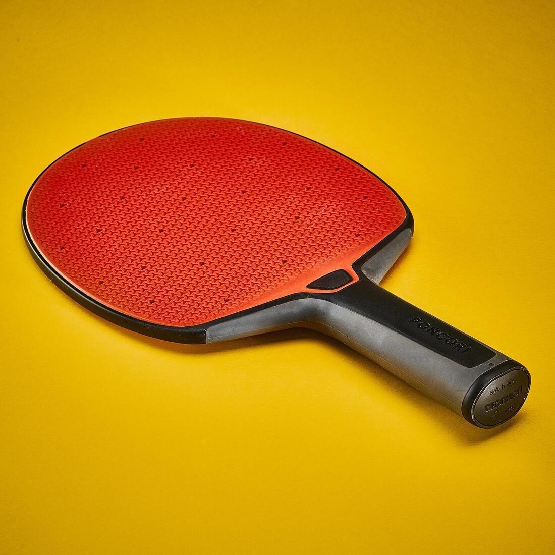 Table Tennis Durable Bat, Black/Red, No Color, large image number 3