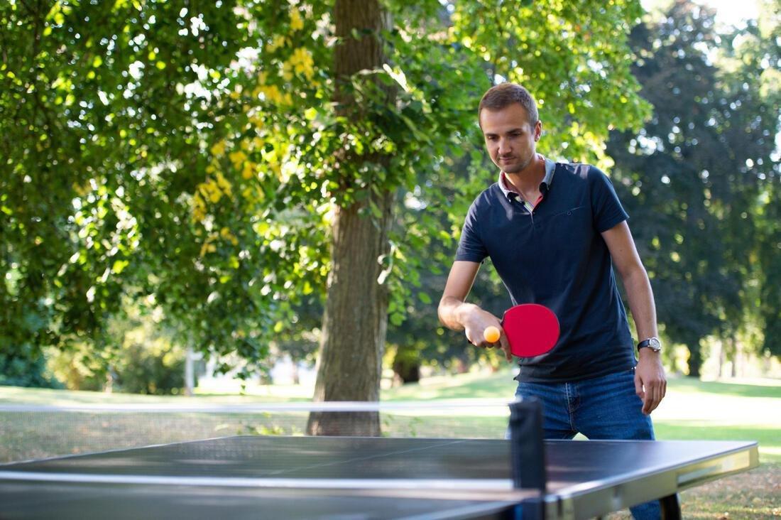 PONGORI - Table Tennis Durable Bat, Black/Red