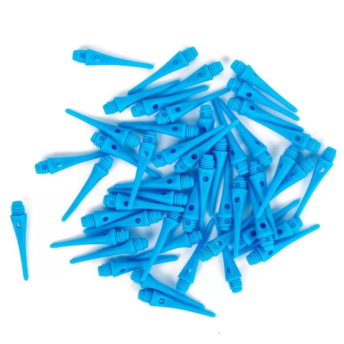 50 Plastic (Soft Tip) Dart Tips, Blue, No Color, large image number 0