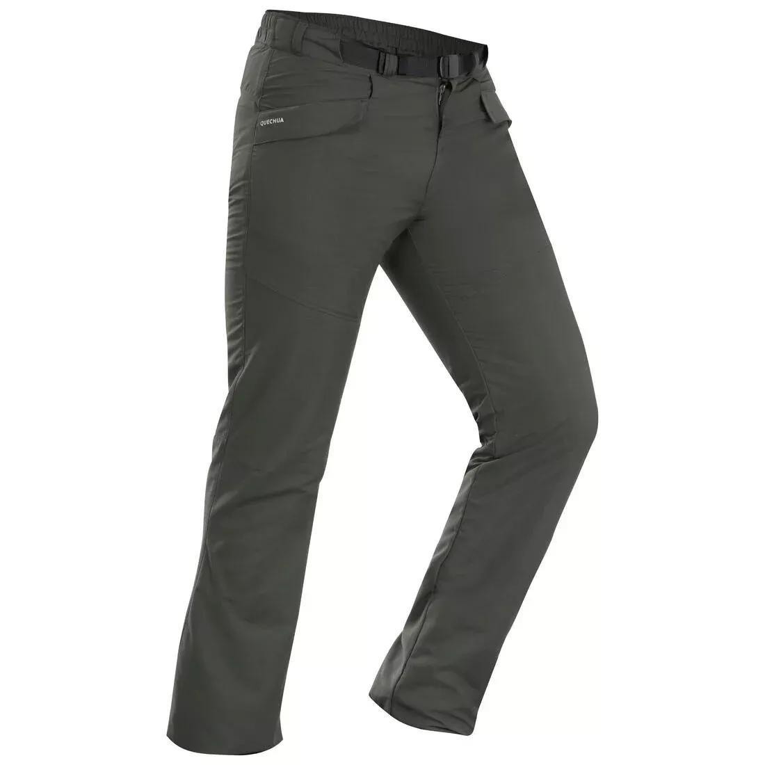 Men Hiking Warm Water-Repellent Trousers - Sh100, Green, No Color, medium