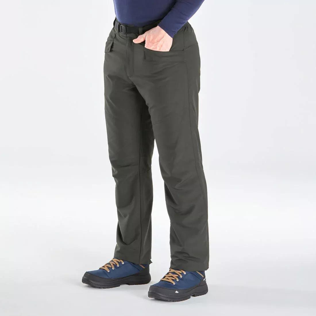 Men Hiking Warm Water-Repellent Trousers - Sh100, Green, No Color, large image number 3