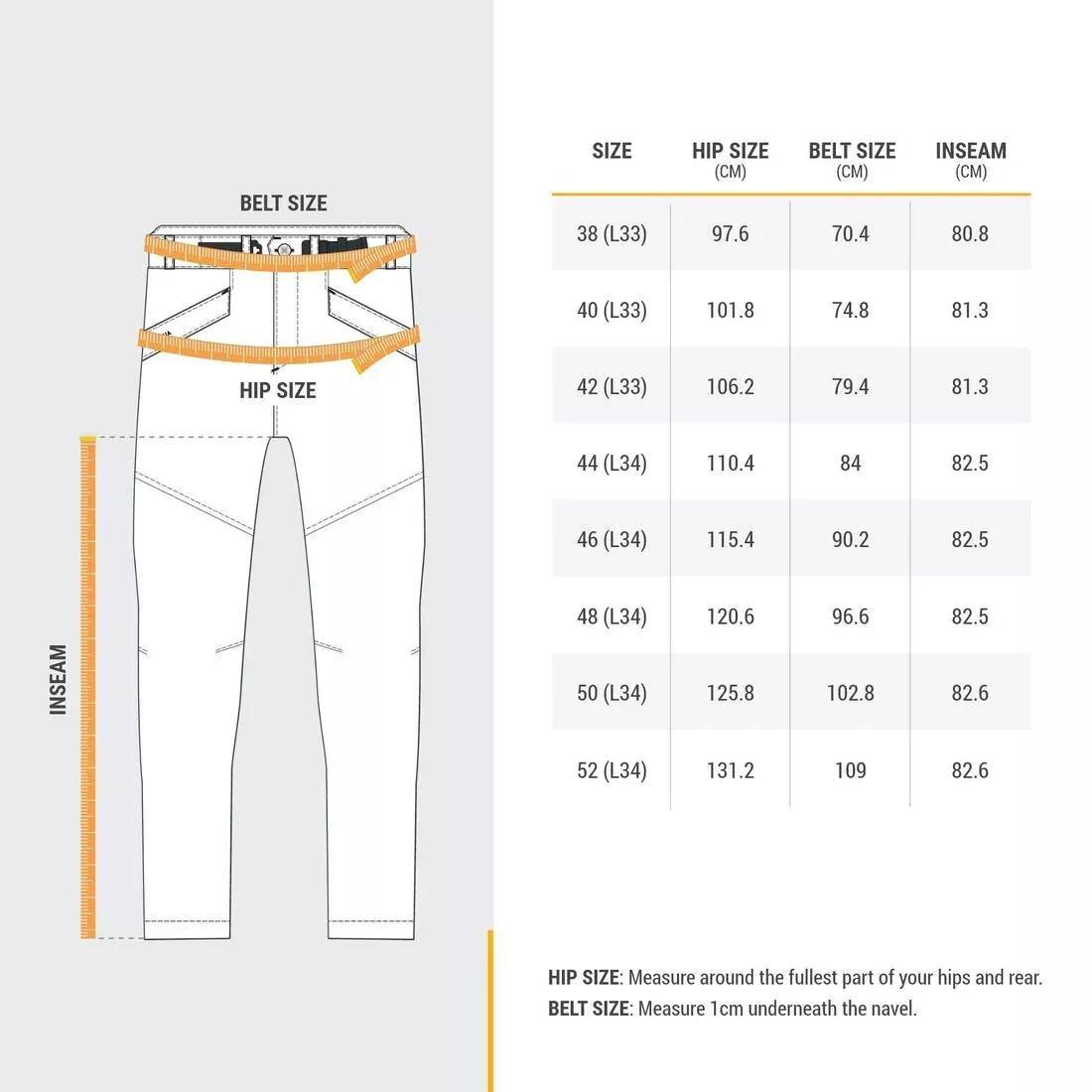 Men Hiking Warm Water-Repellent Trousers - Sh100, Green, No Color, large image number 5