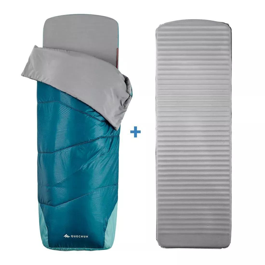 2 In 1 Sleeping Bag - Sleepin Bed Mh500 , Dark Petrol Blue, No Color, large image number 0