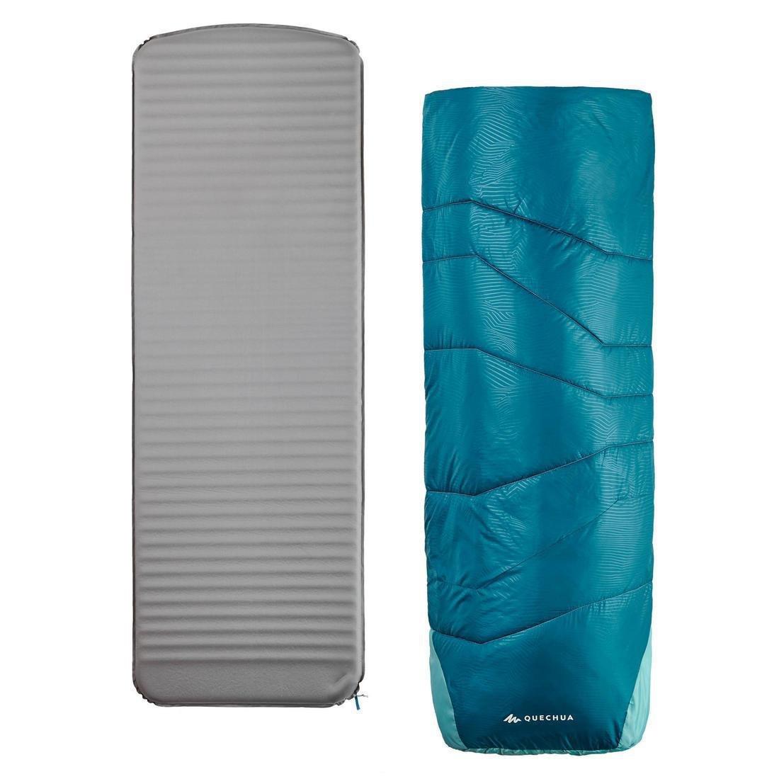 2 In 1 Sleeping Bag - Sleepin Bed Mh500 , Dark Petrol Blue, No Color, large image number 3