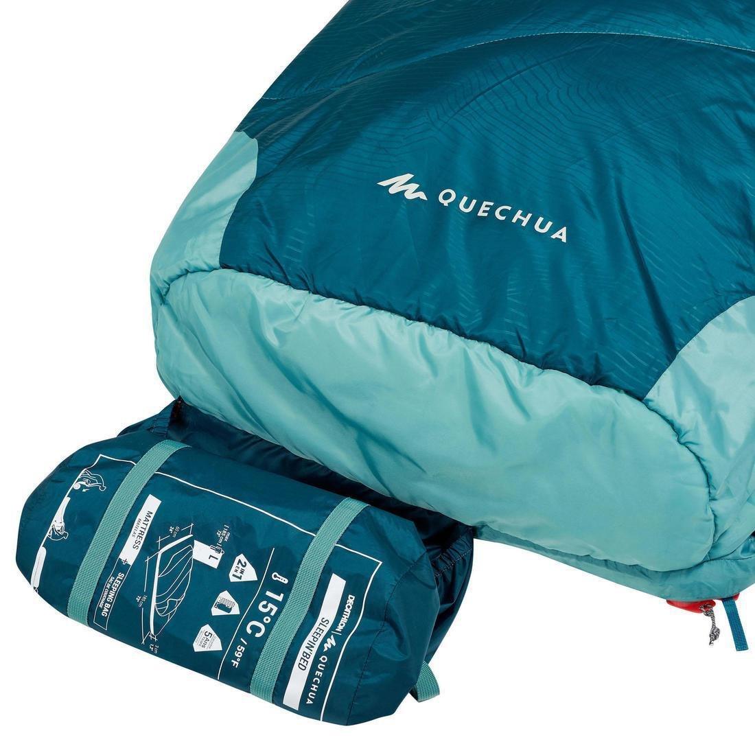 2 In 1 Sleeping Bag - Sleepin Bed Mh500 , Dark Petrol Blue, No Color, large image number 7