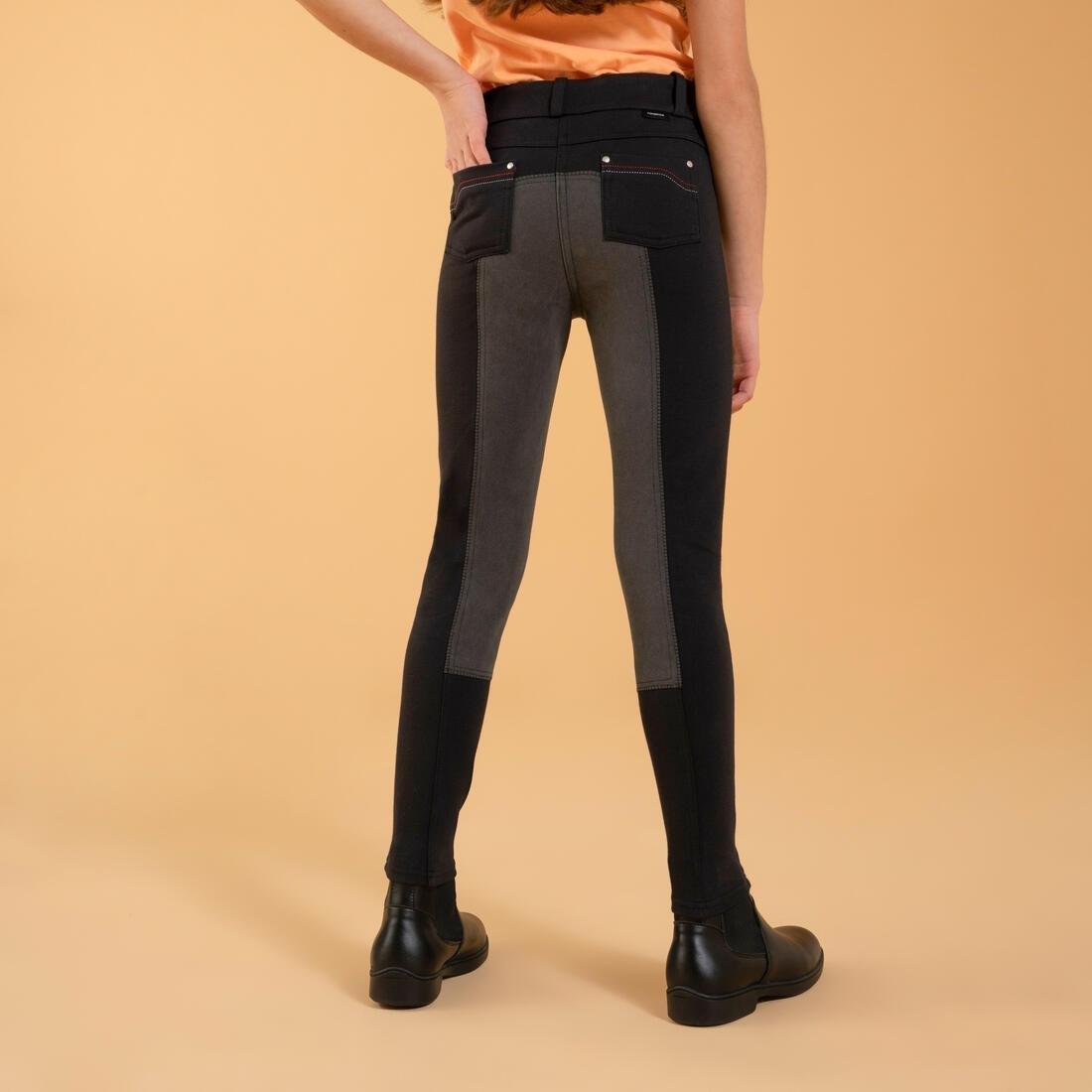 180 Fullseat Kids' Full Seat Horse Riding Jodhpurs, Black, , large image number 2