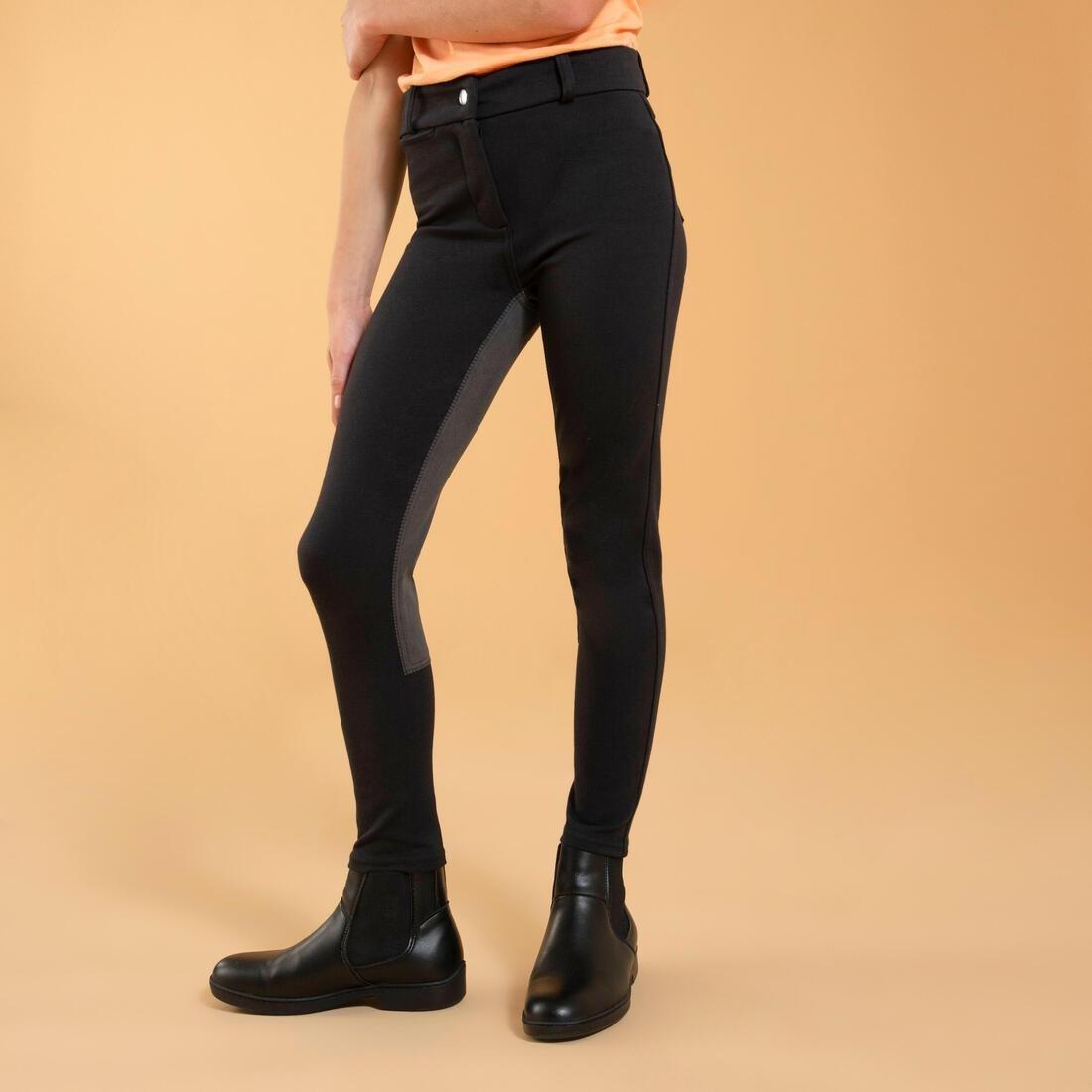 180 Fullseat Kids' Full Seat Horse Riding Jodhpurs, Black, , large image number 6