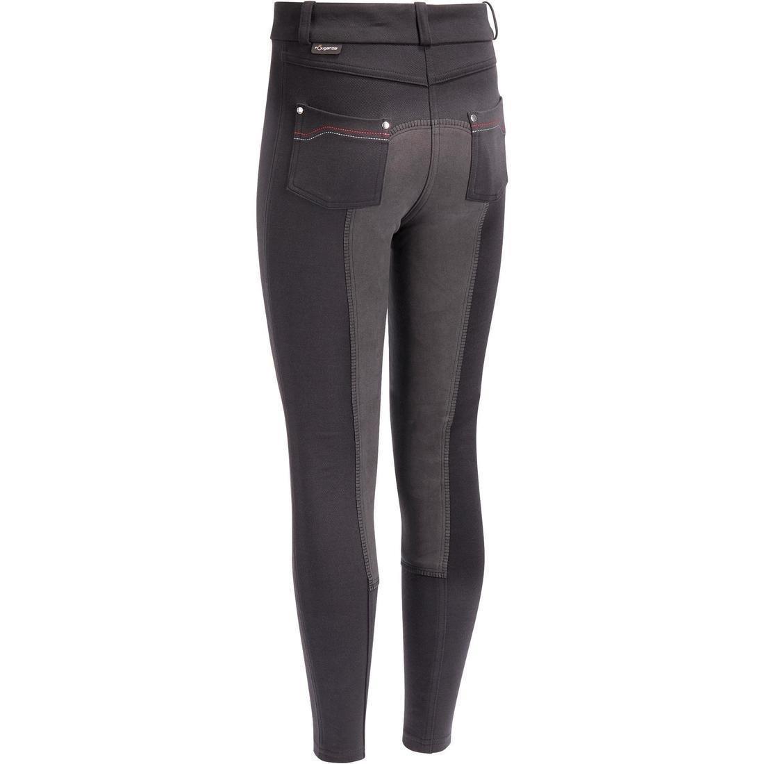180 Fullseat Kids' Full Seat Horse Riding Jodhpurs, Black, , large image number 8
