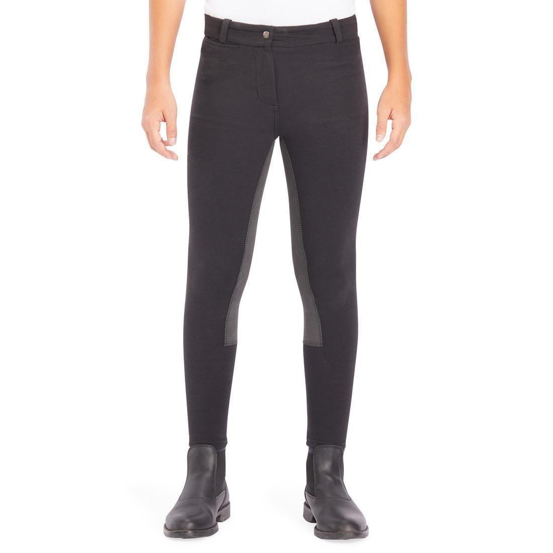 180 Fullseat Kids' Full Seat Horse Riding Jodhpurs, Black, , large image number 9