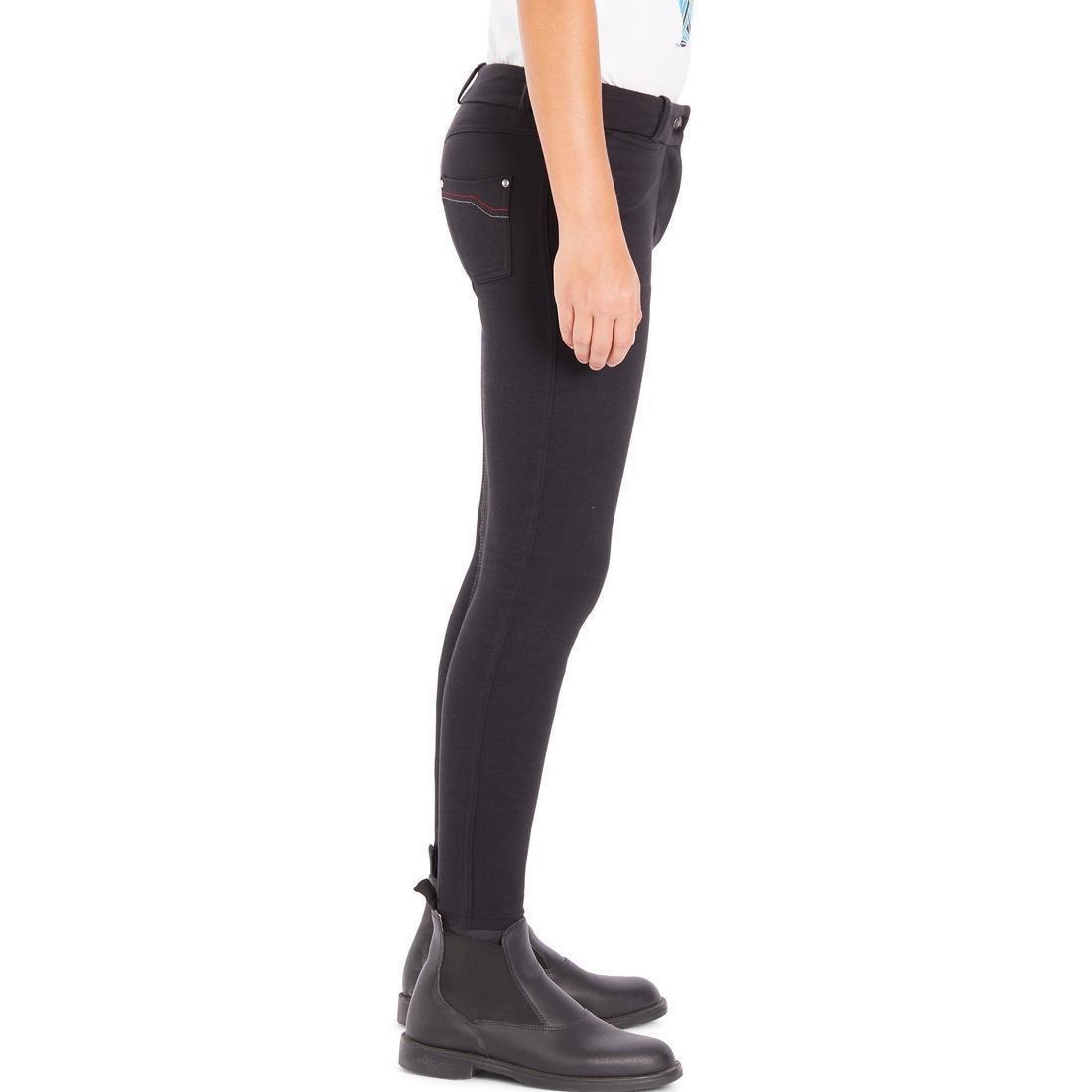 FOUGANZA - 180 Fullseat Kids' Full Seat Horse Riding Jodhpurs, Black