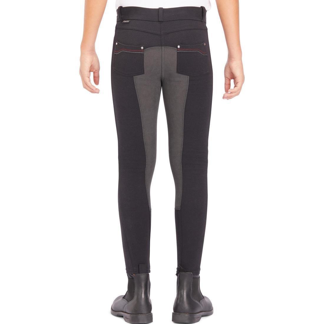 180 Fullseat Kids' Full Seat Horse Riding Jodhpurs, Black, , large image number 11