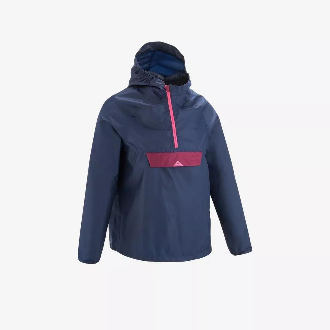 Kids Unisex Waterproof Hiking Jacket - MH100, Navy / Pink, No Color, large image number 0