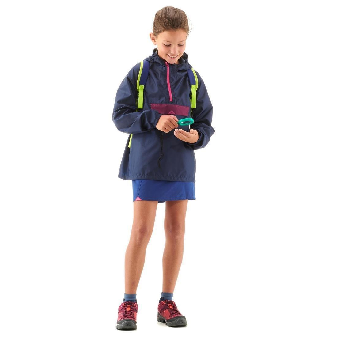 Kids Waterproof Hiking Jacket - Mh100 Navy Blue And Pink, , large image number 1