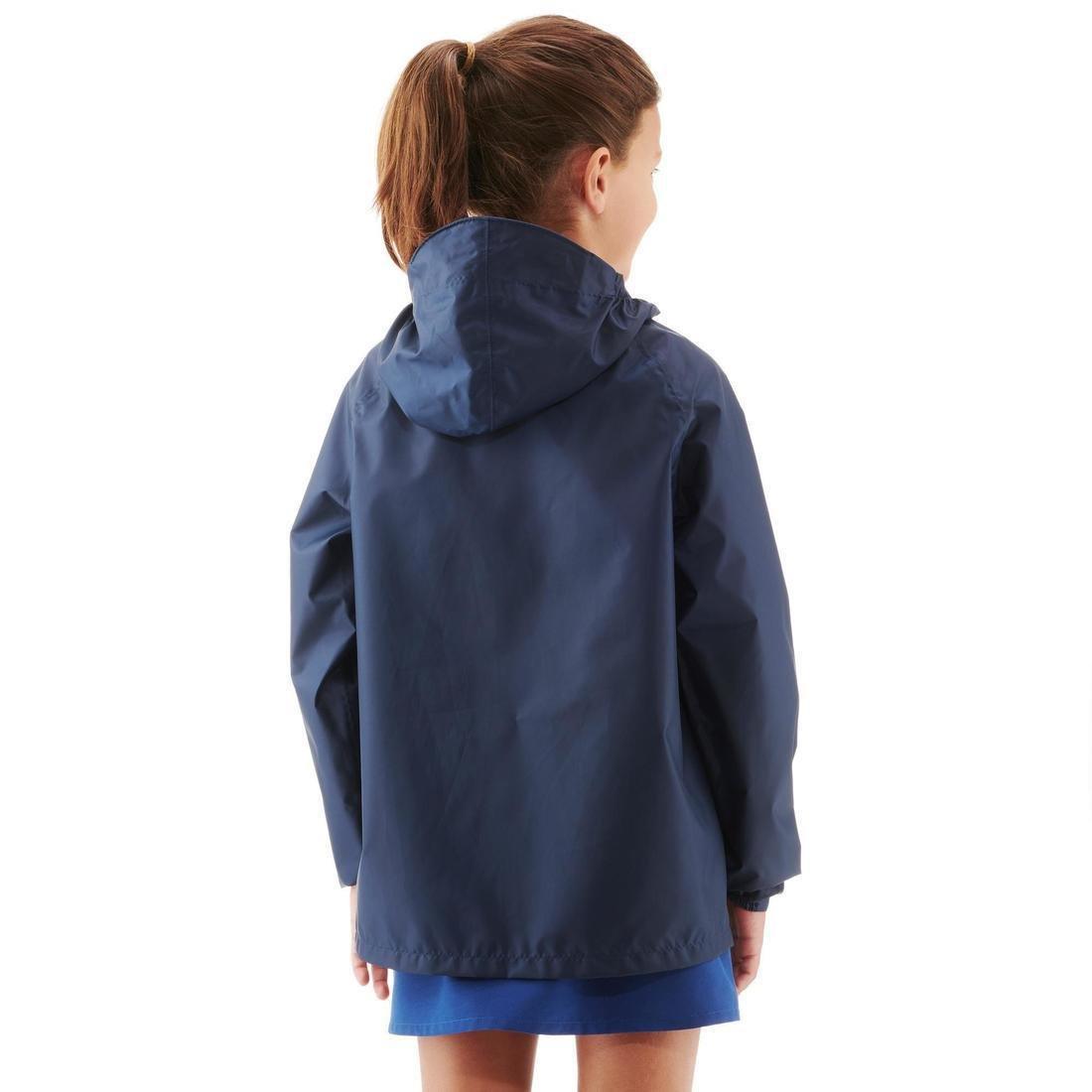 Kids Waterproof Hiking Jacket - Mh100 Navy Blue And Pink, , large image number 3