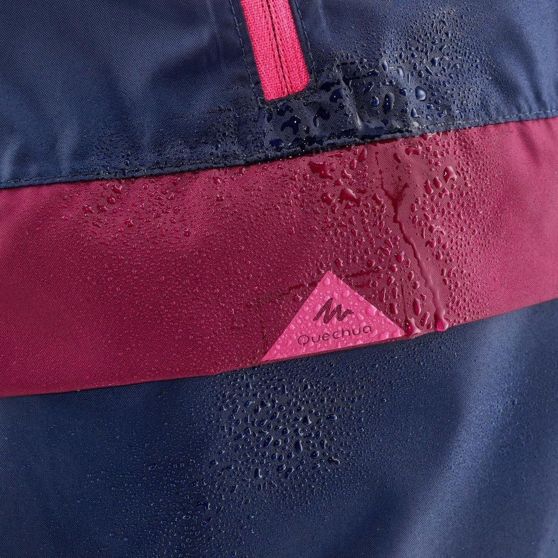 Kids Waterproof Hiking Jacket - Mh100 Navy Blue And Pink, , large image number 5