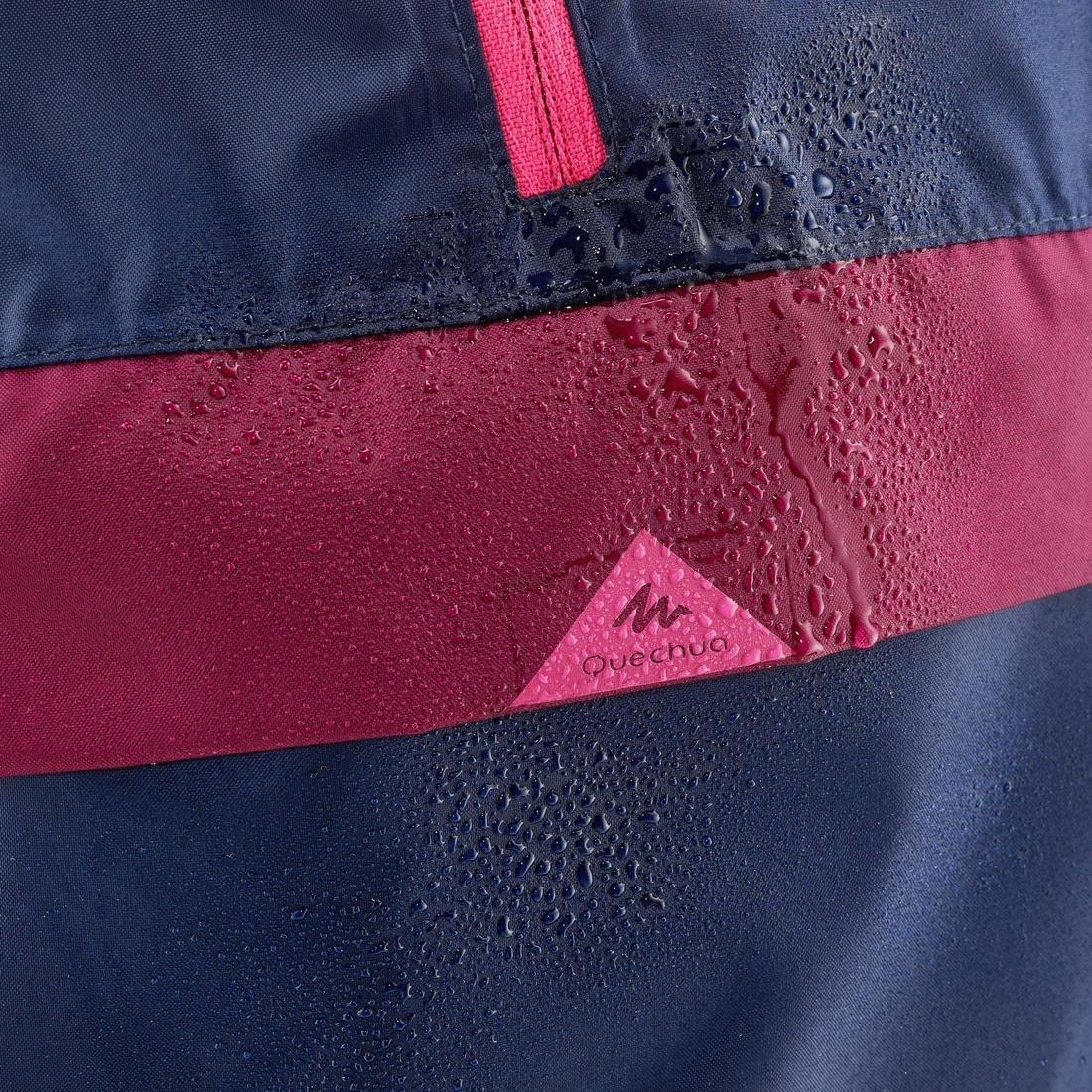 QUECHUA - Kids Waterproof Hiking Jacket - Mh100 Navy Blue And Pink