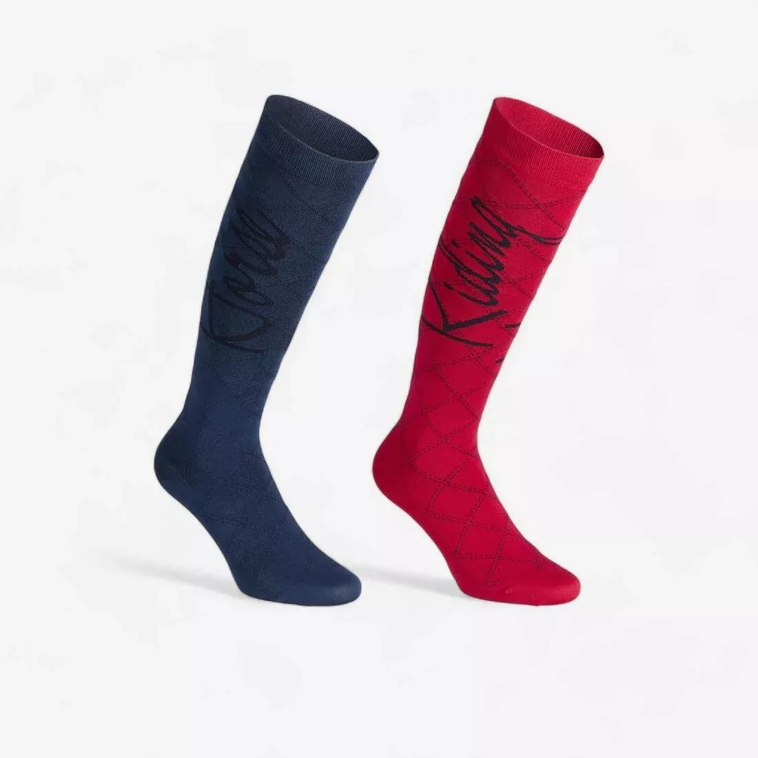 Women Horse Riding Socks - 500 Light, Red, No Color, large image number 0