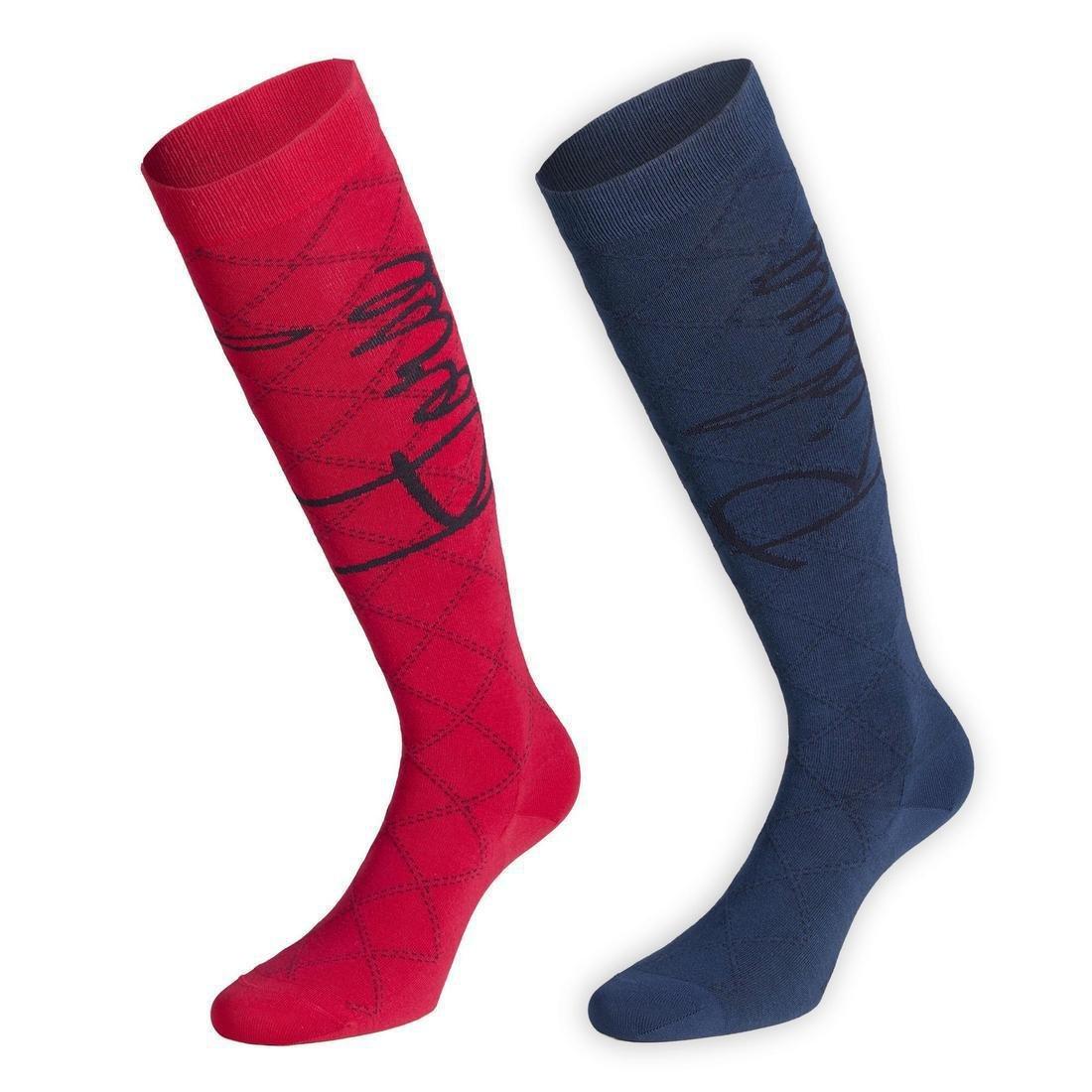 Women Horse Riding Socks - 500 Light, Red, No Color, large image number 1