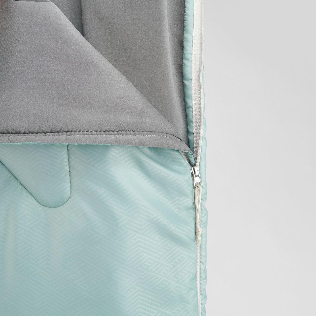 Camping Sleeping Bag - Arpenaz 15, Verdigris, No Color, large image number 2