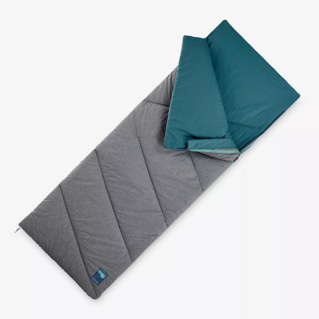 Cotton Sleeping Bag for Camping Arpenaz 10 Cotton, Blue, No Color, large image number 0