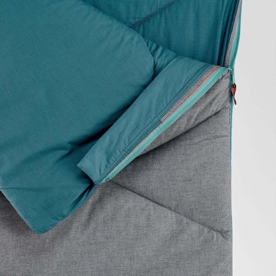 Cotton Sleeping Bag for Camping Arpenaz 10 Cotton, Blue, No Color, large image number 2