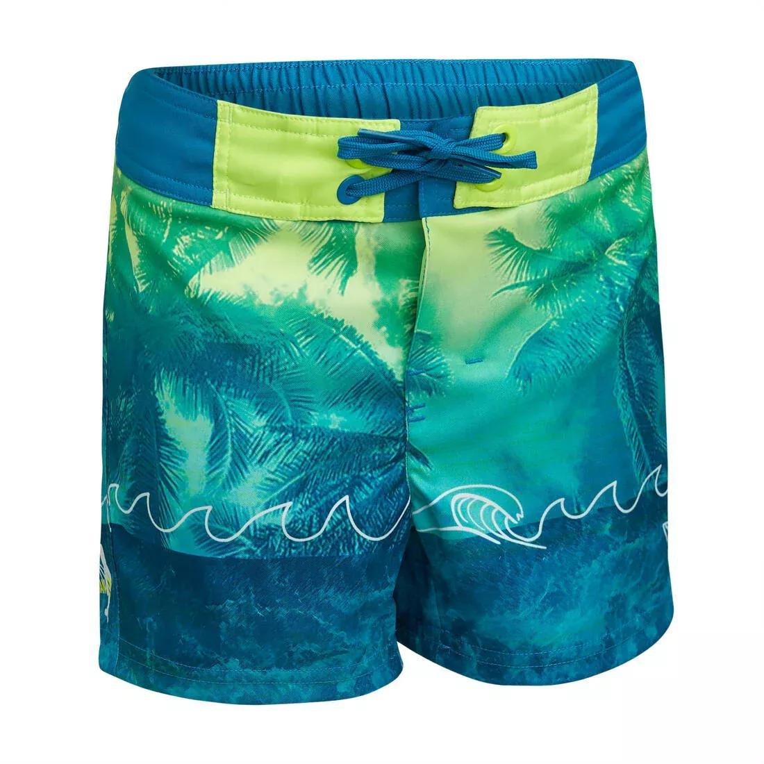 Kids' Swim Shorts 500, Yellow, No Color, large image number 0