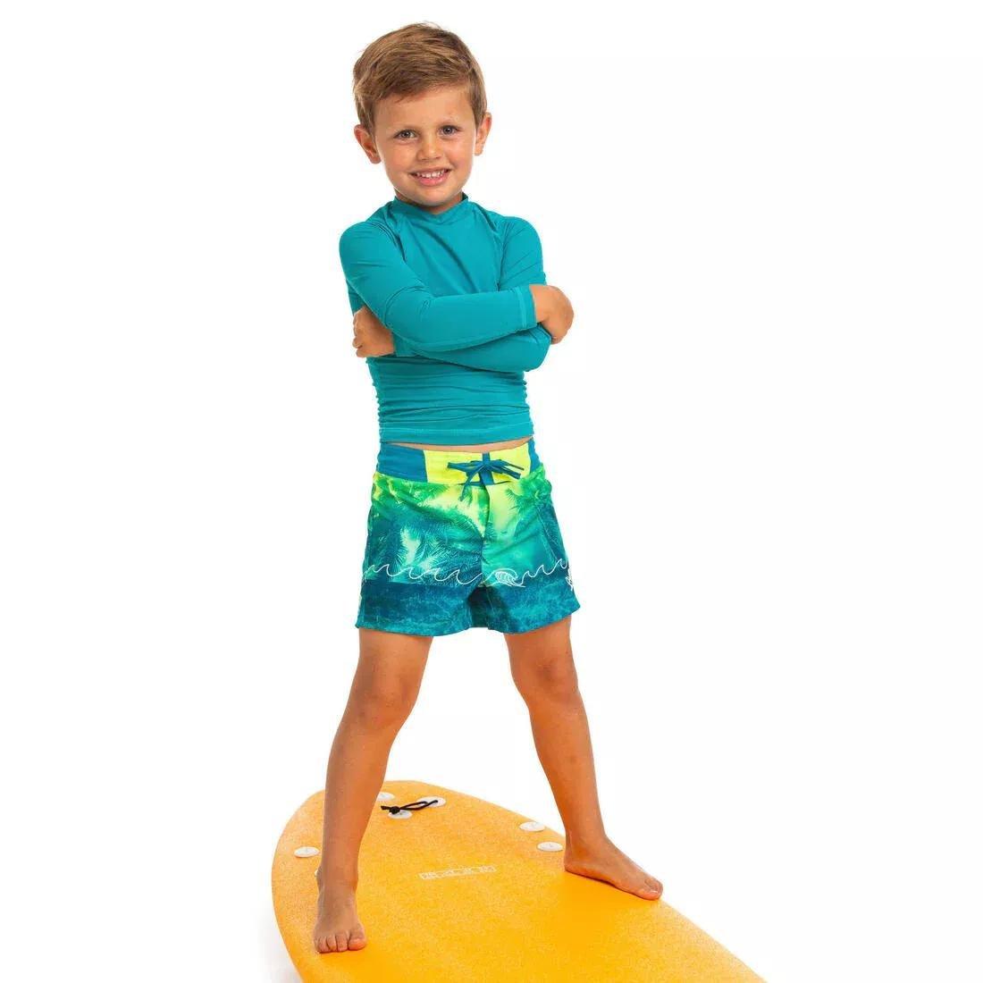 Kids' Swim Shorts 500, Yellow, No Color, large image number 7