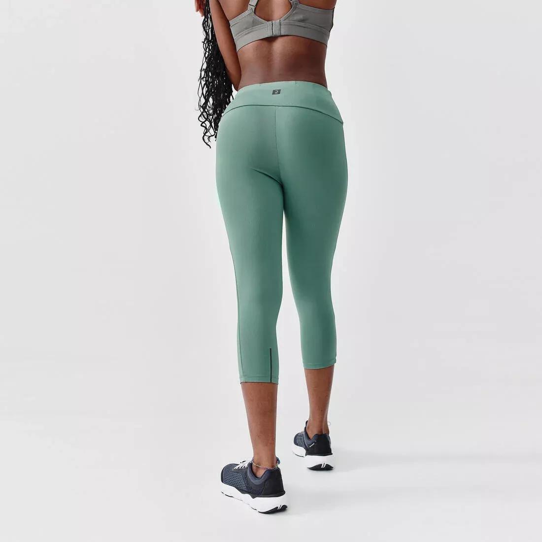BLACK Women's short running leggings Support, No Color, large image number 2