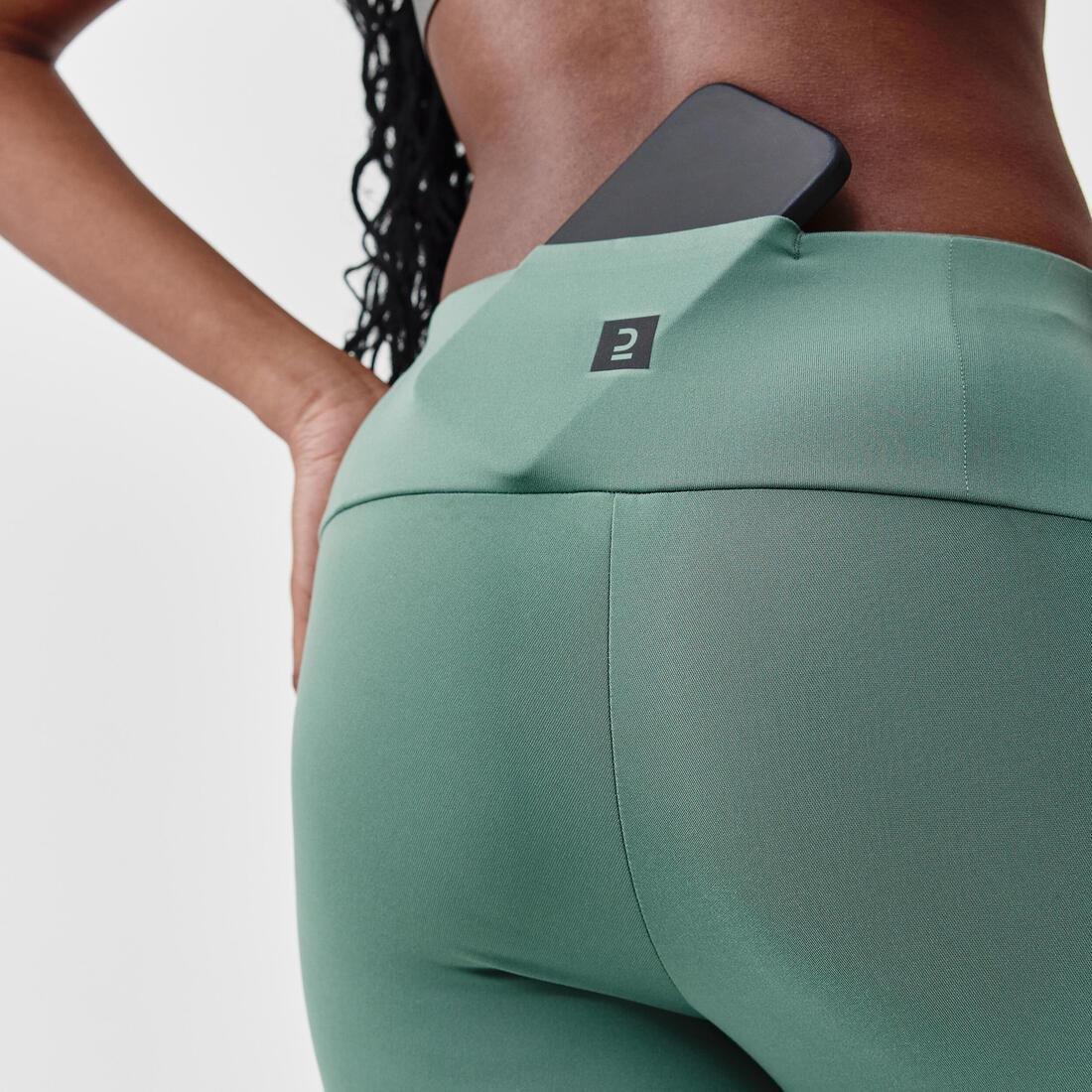 BLACK Women's short running leggings Support, No Color, large image number 3