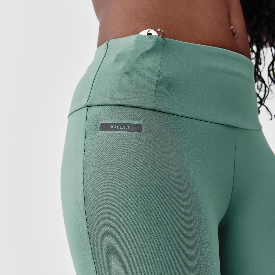 BLACK Women's short running leggings Support, No Color, large image number 4