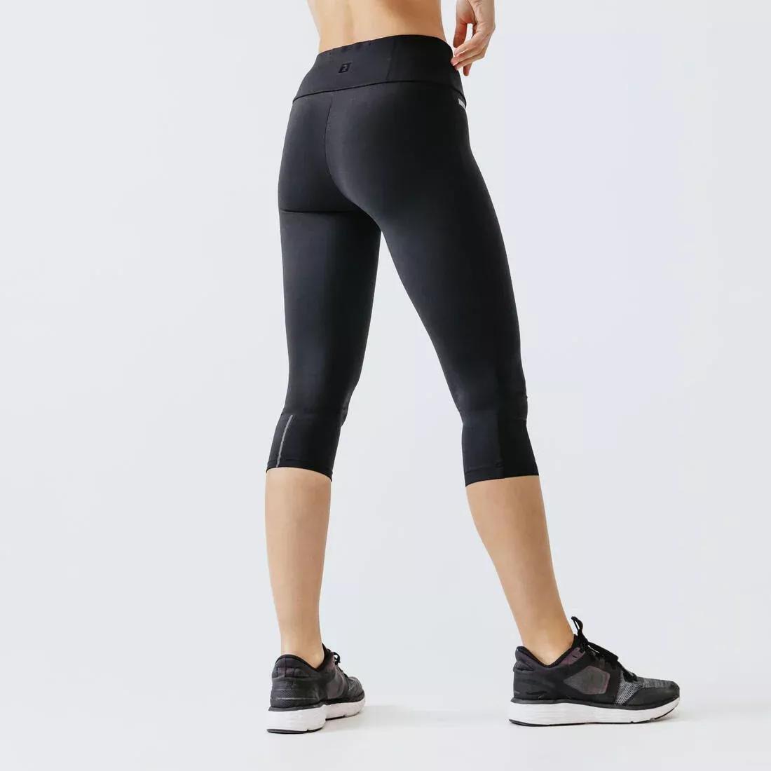 BLACK Women's short running leggings Support, No Color, large image number 8