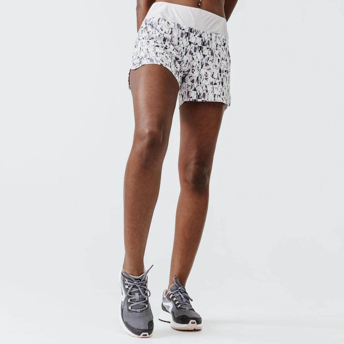 Run Dry Women's Running Shorts Print, Light Grey, , large image number 1