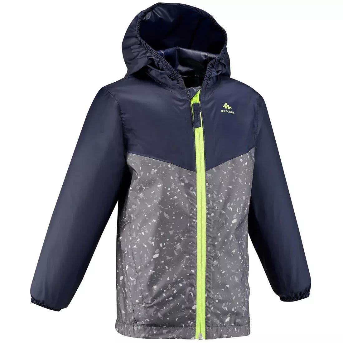 Unisex Waterproof Hiking Jacket - Mh100 Zip, Navy, , large image number 0