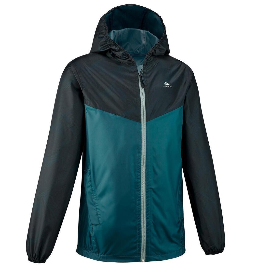 Kids Waterproof Hiking Jacket - Hike 150, Blue, No Color, large image number 3