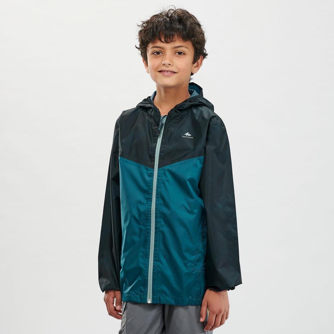 Kids Waterproof Hiking Jacket - Hike 150, Blue, No Color, large image number 5