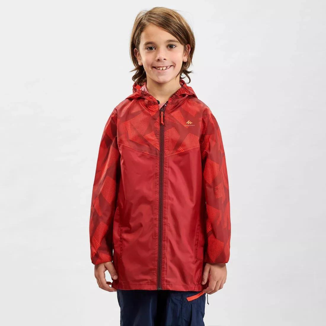 BORDEAUX Kids' Hiking Waterproof Jacket MH150 7-15 Years, No Color, large image number 0