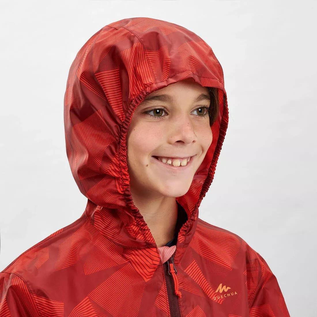 BORDEAUX Kids' Hiking Waterproof Jacket MH150 7-15 Years, No Color, large image number 4