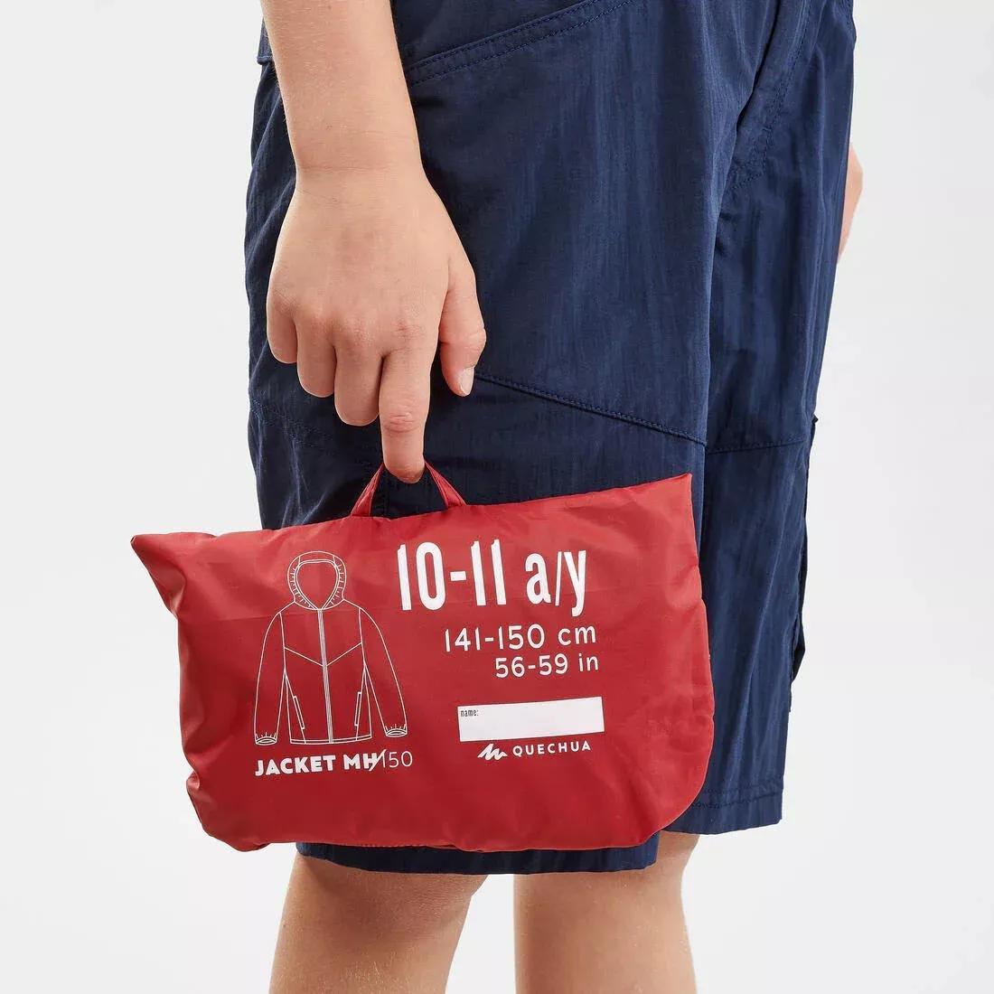 BORDEAUX Kids' Hiking Waterproof Jacket MH150 7-15 Years, No Color, large image number 6