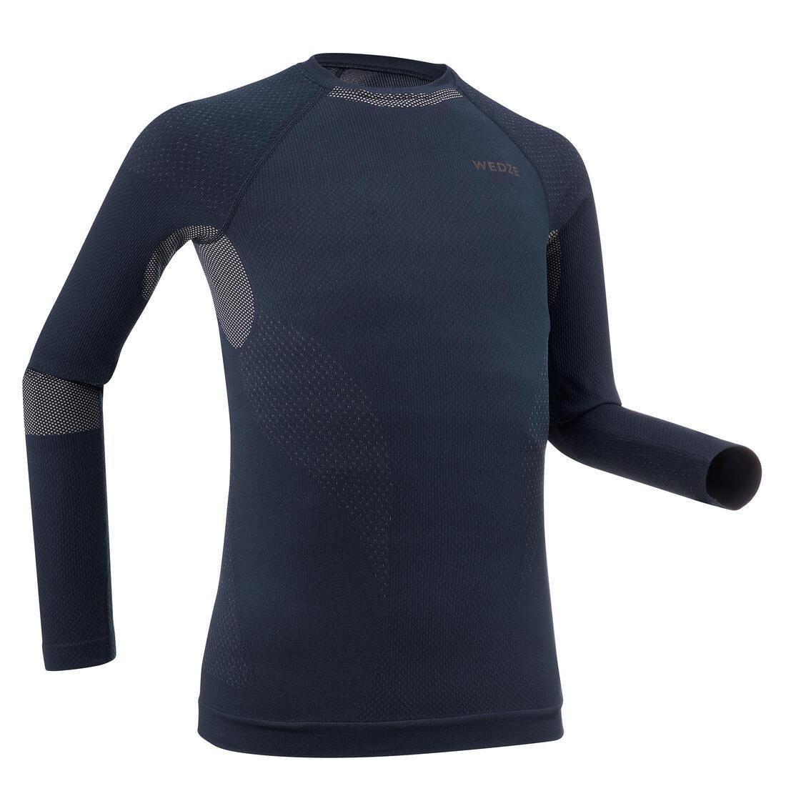 WEDZE - Kids Unisex Ski Base Layer Top - Bl 500 I-Soft Seamless, Blue