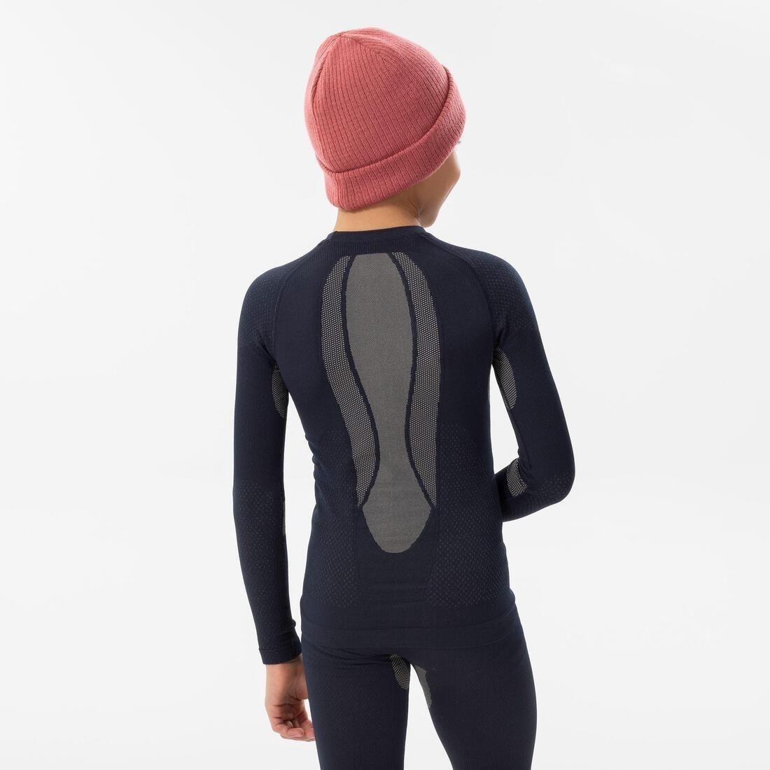 Kids Unisex Ski Base Layer Top - Bl 500 I-Soft Seamless, Blue, , large image number 4