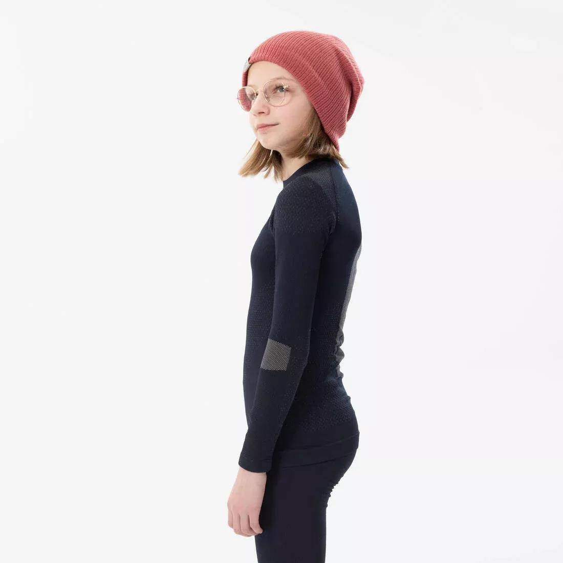 Kids Unisex Ski Base Layer Top - Bl 500 I-Soft Seamless, Blue, , large image number 9