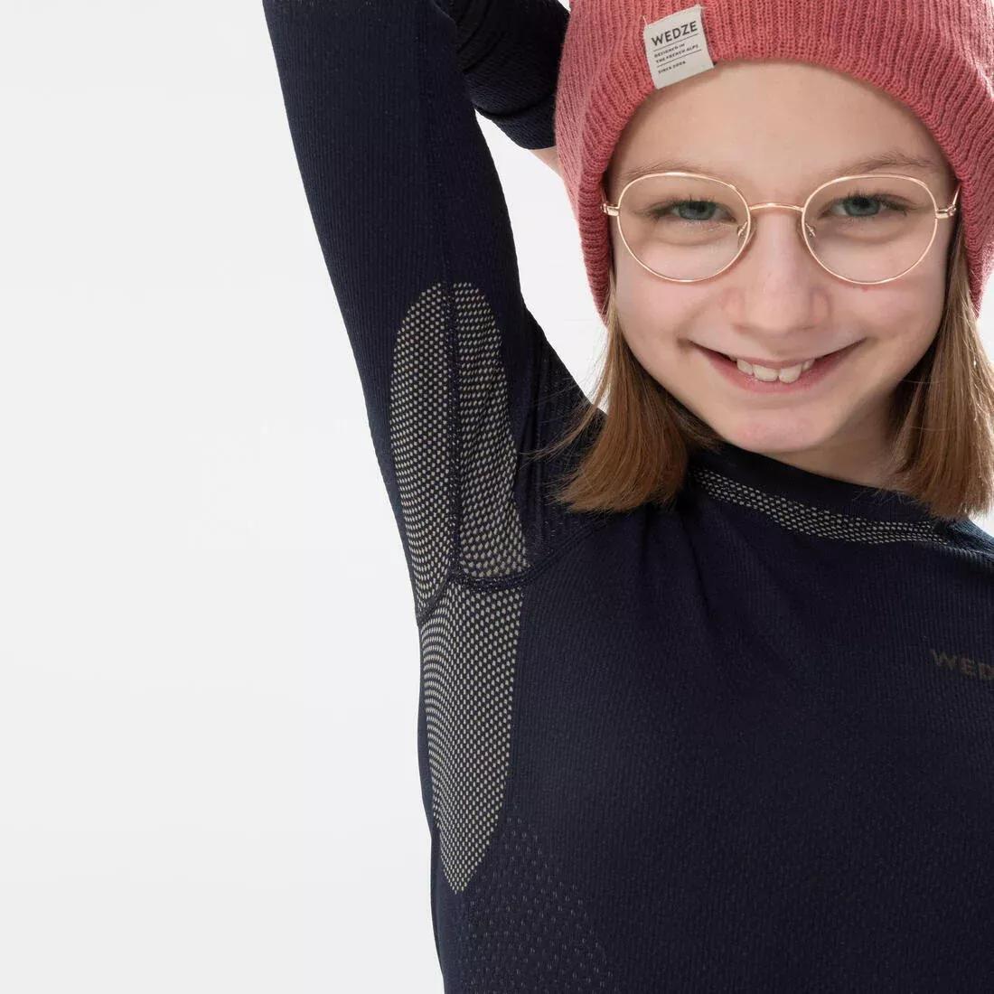 Kids Unisex Ski Base Layer Top - Bl 500 I-Soft Seamless, Blue, , large image number 12