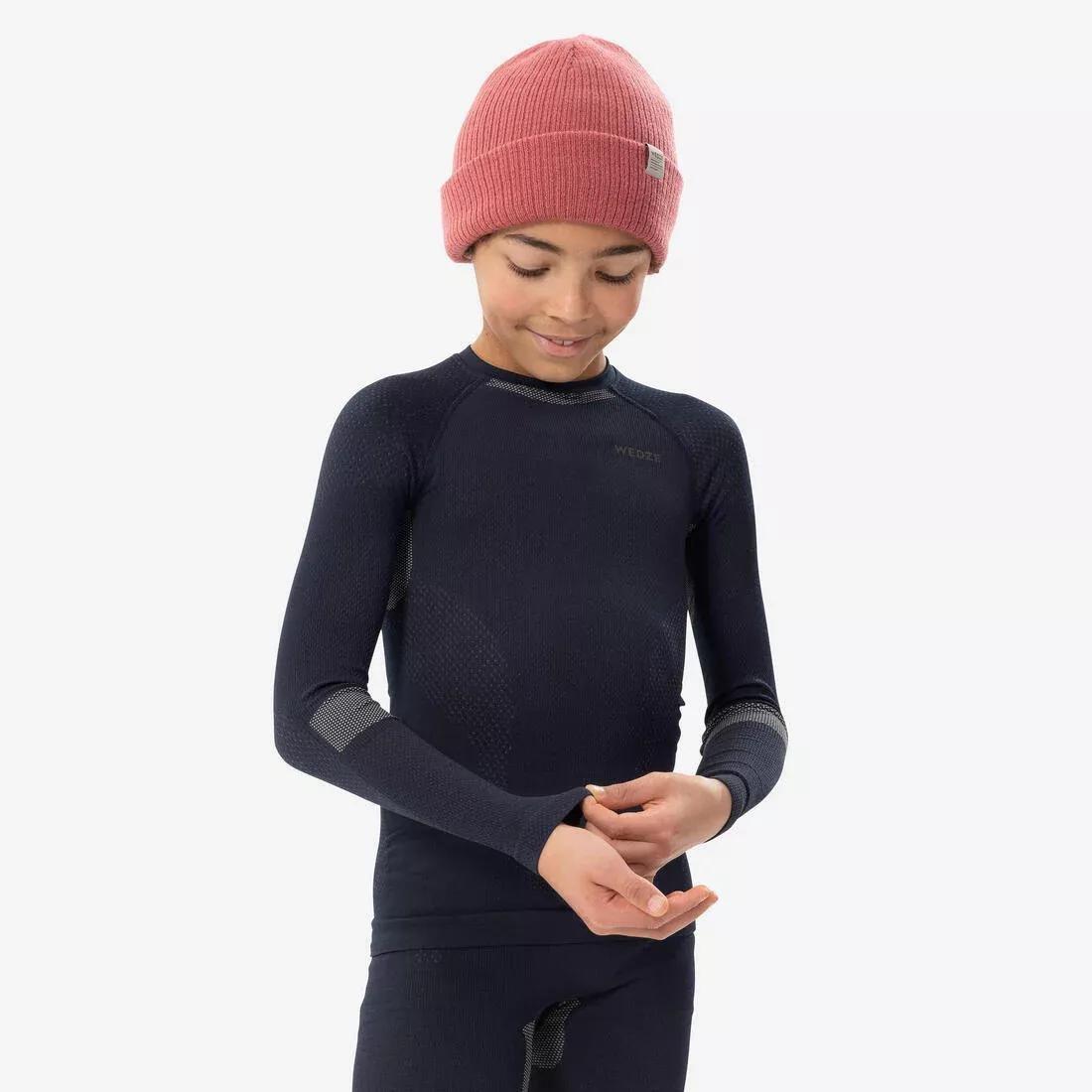 Kids Unisex Ski Base Layer Top - Bl 500 I-Soft Seamless, Blue, , large image number 13