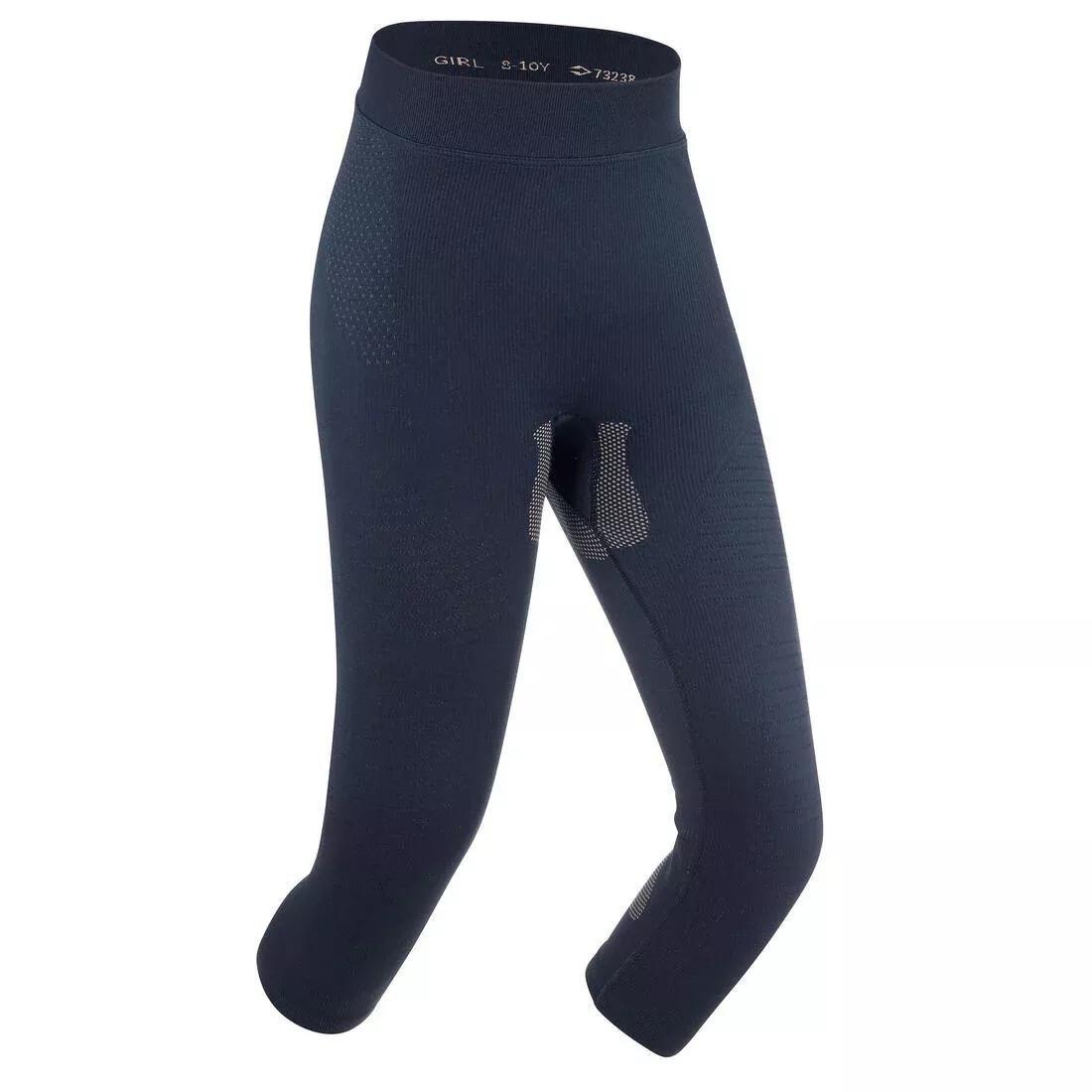 Kids Unisex Ski Base Layer Bottoms - Bl 500 Seamless, Blue, 5401_000, medium