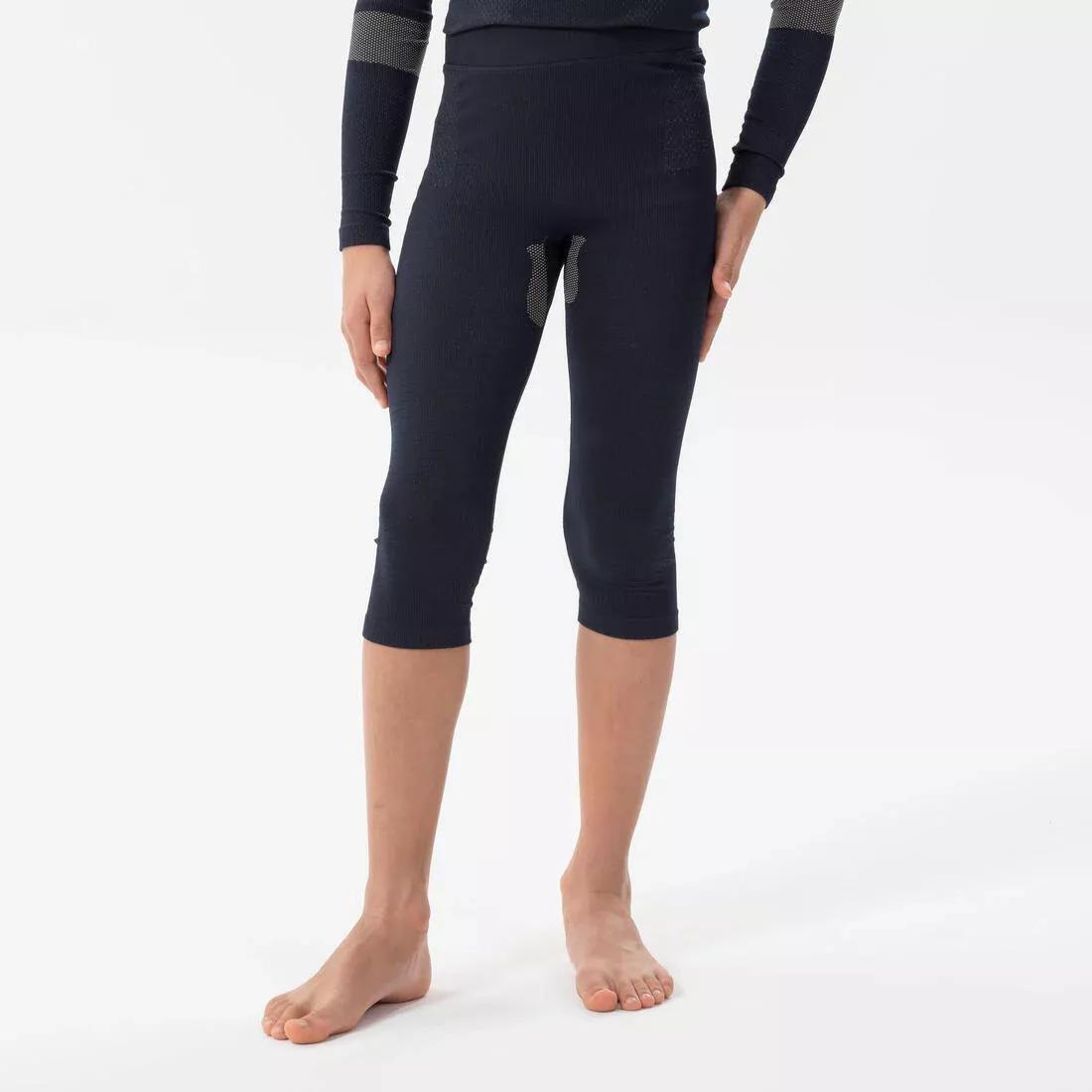 Kids Unisex Ski Base Layer Bottoms - Bl 500 Seamless, Blue, 5401_000, medium