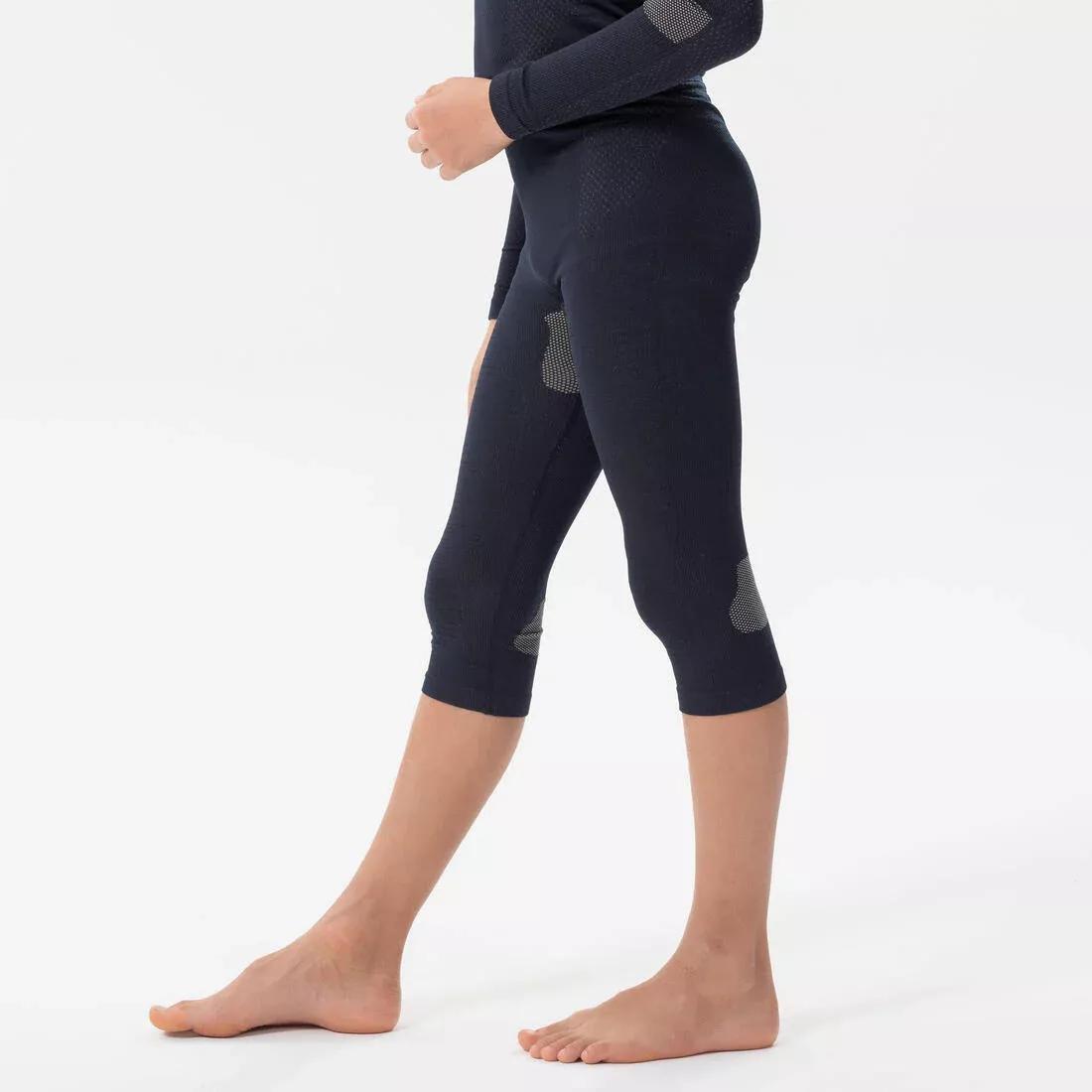Kids Unisex Ski Base Layer Bottoms - Bl 500 Seamless, Blue, , large image number 2