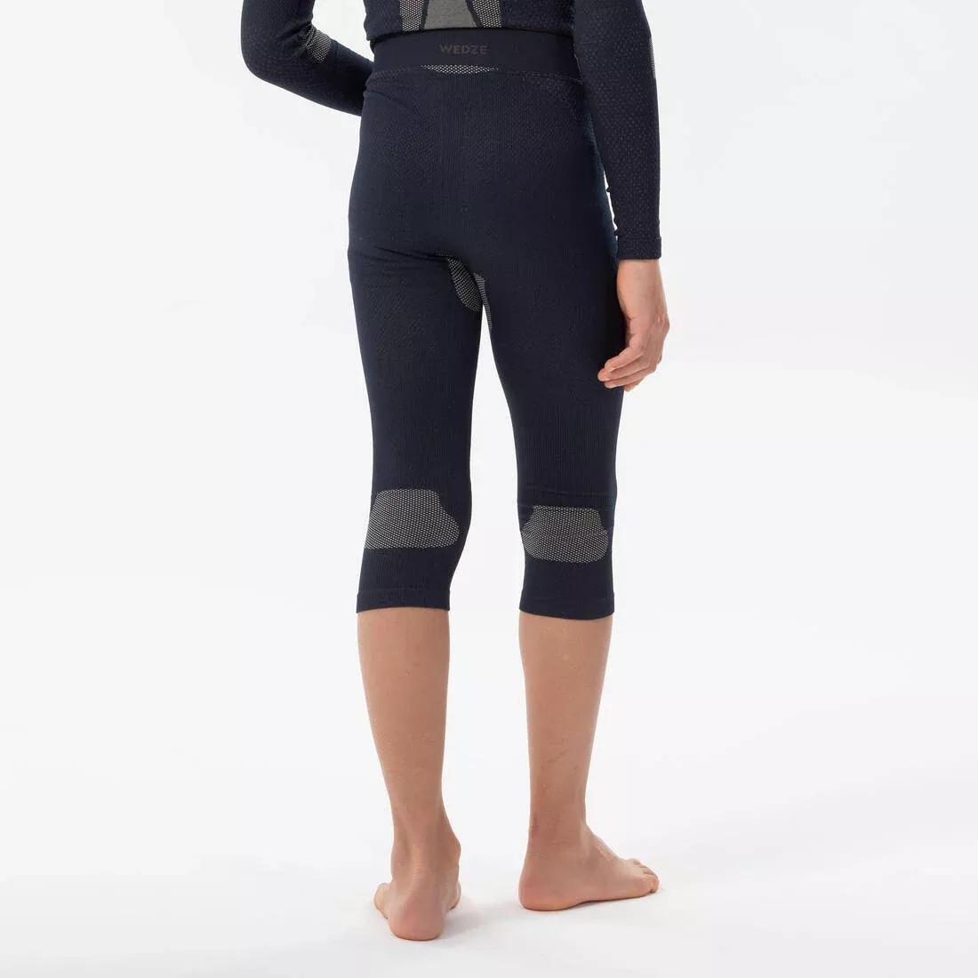 Kids Unisex Ski Base Layer Bottoms - Bl 500 Seamless, Blue, 5401_000, medium