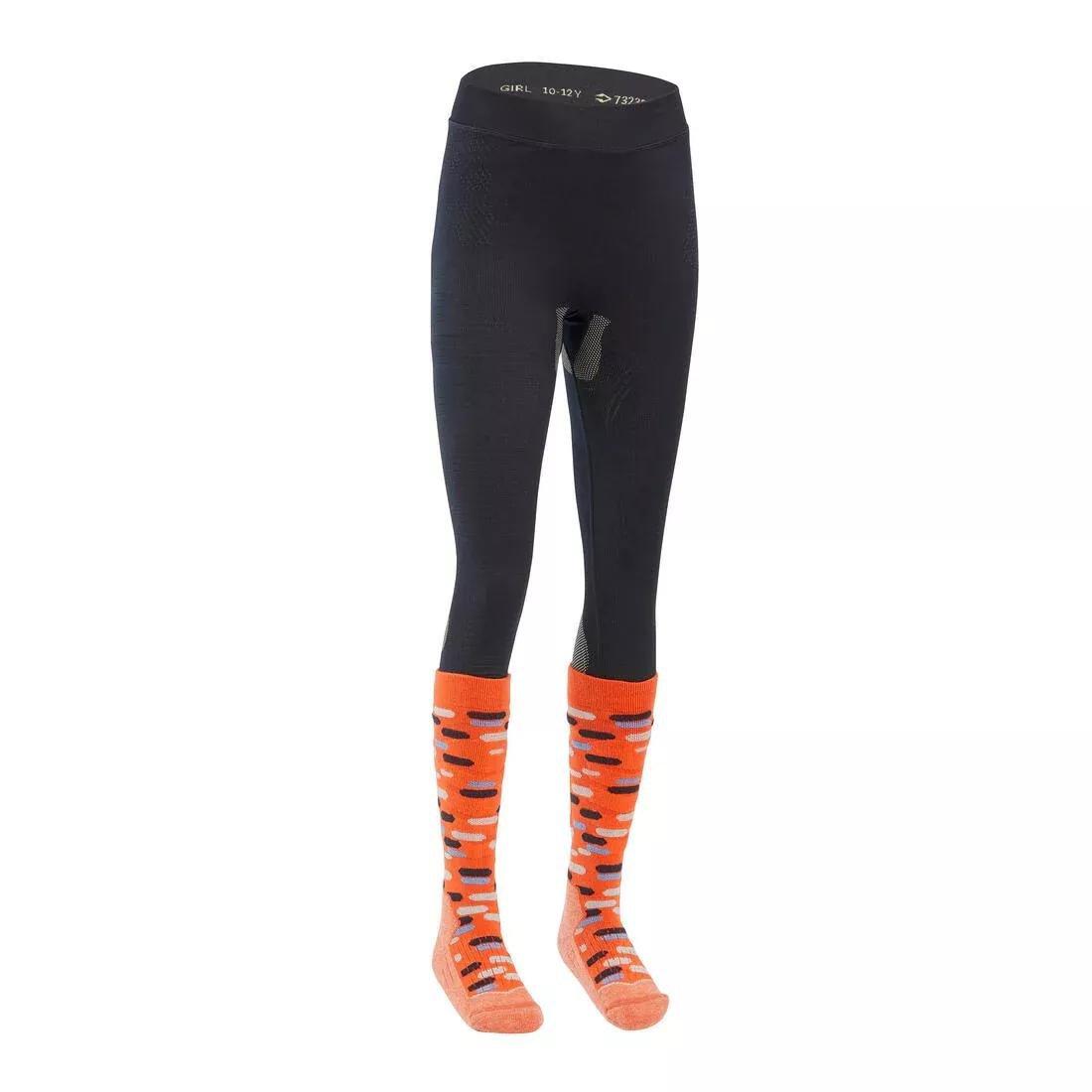 Kids Unisex Ski Base Layer Bottoms - Bl 500 Seamless, Blue, , large image number 4