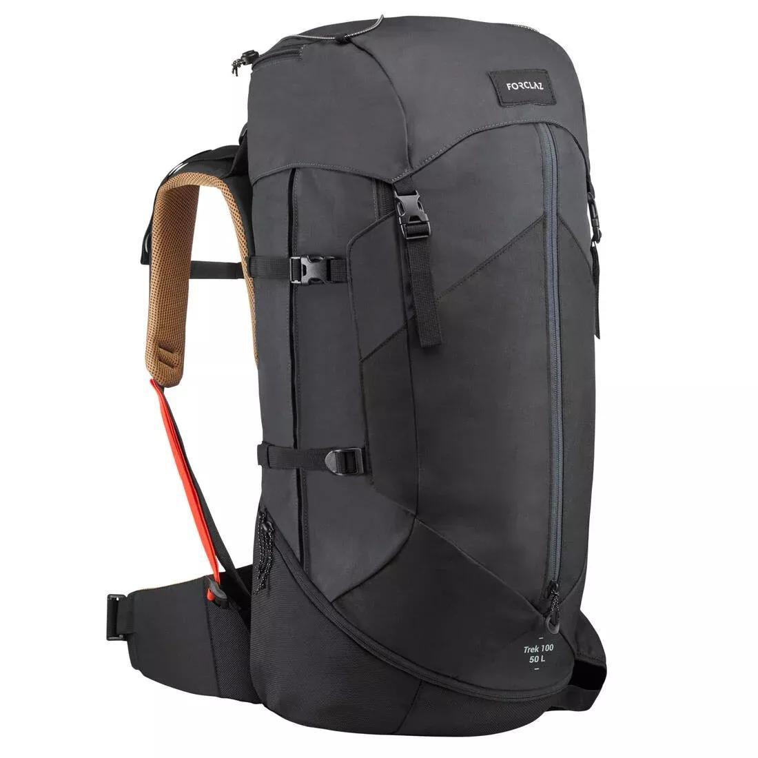 Mens Trekking Backpack - Mt 100 Easyfit, Grey, No Color, large image number 0